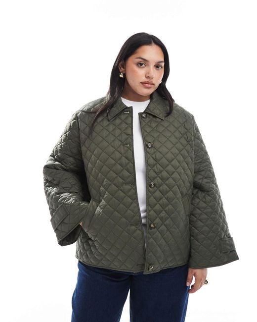 Vero Moda Gray Button Down Quilted Jacket