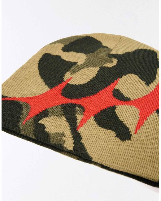 Bershka Strickmütze mit stern in Red für Herren