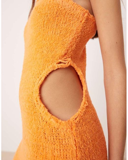 ASOS Orange Knitted Midaxi Dress