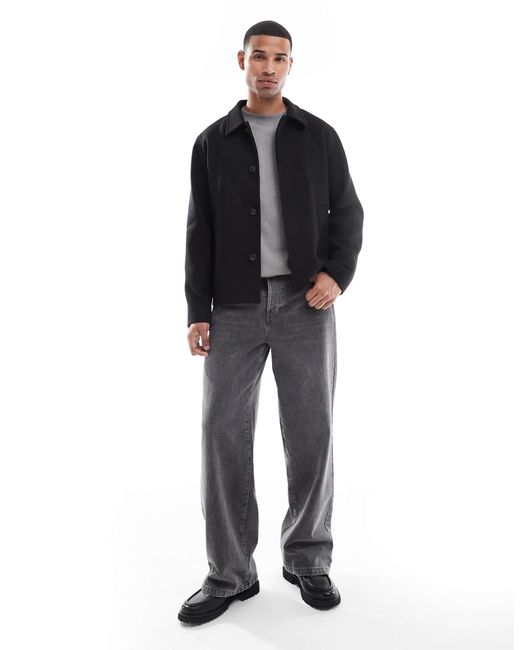 Jack & Jones – kastige jacke aus wollmix in Blue für Herren
