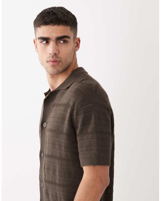 Polo Marrón De Croché SELECTED de hombre de color Black