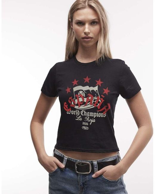 PRNT Blue Espana Champions Cropped T-Shirt