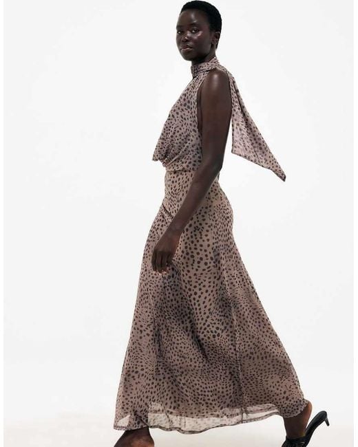 NA-KD Brown Halterneck Maxi Dress