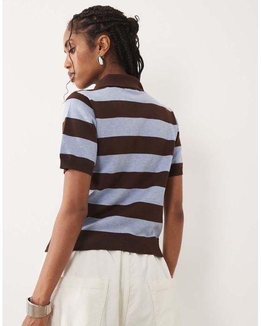 Threadbare White Short Sleeve Knit Polo Top