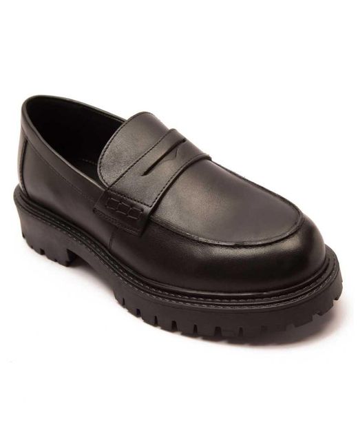 OFF THE HOOK Black Bowie Leather Elevated Loafer for men