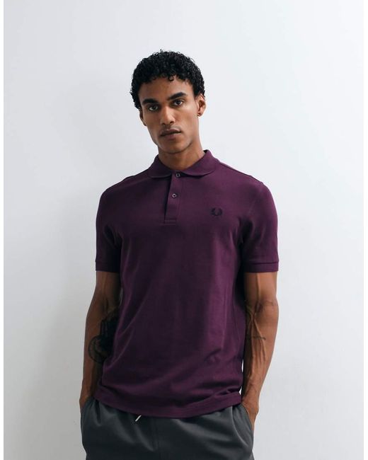 Fred Perry Purple Short Sleeve Polo Shirt for men