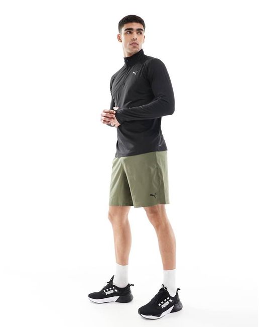 PUMA Black Velocity Cloudspun Running 1/4 Zip Top for men