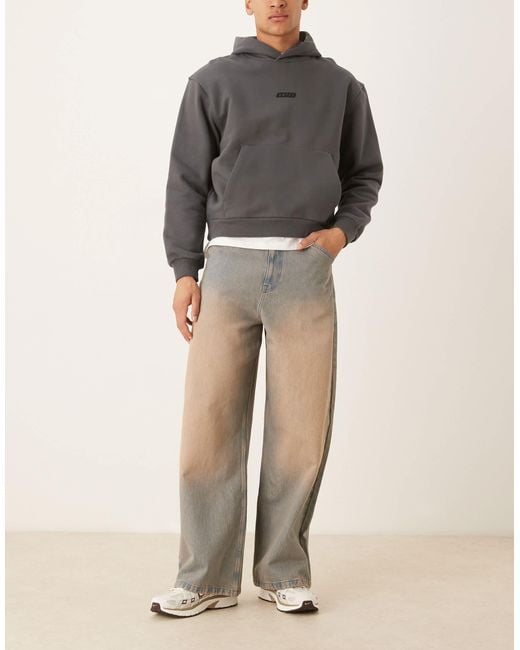 ASOS Blue Super baggy Jeans With Heavy Red Tint for men