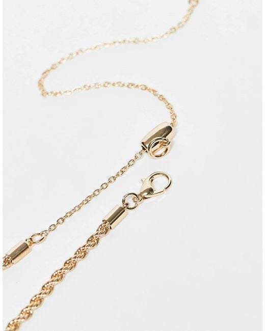 Collier unisexe à 2 rangs avec pendentif fantaisie rouge Reclaimed (vintage) en coloris White