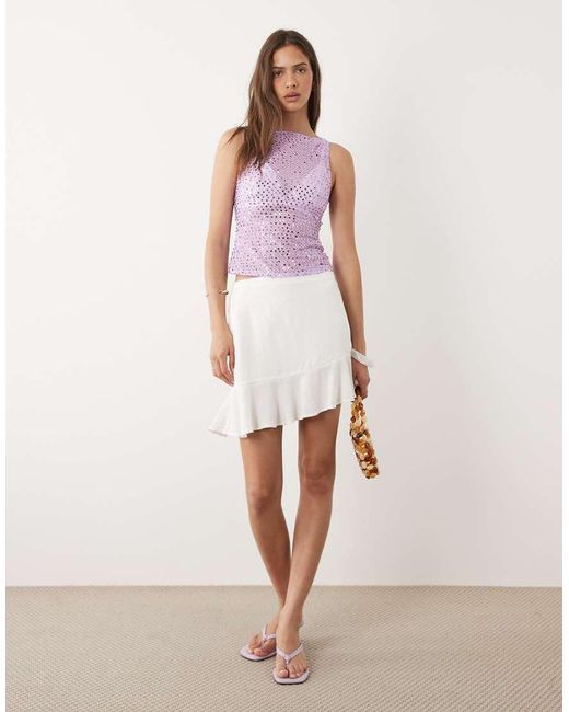 Motel Purple Dudley Sequin Knit Singlet