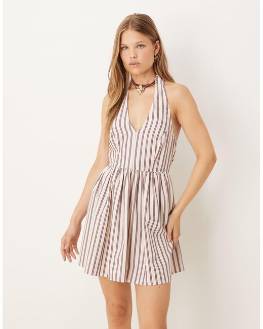 ASOS Natural Sleeveless Shirt Skater Dress