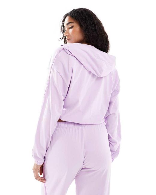 Cotton On Purple Departure Lounge Crop Zip-through Hoodie
