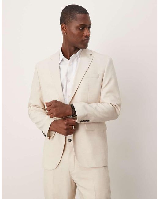 Blazer Vestibilità Classica Color Crema di SELECTED in Natural da Uomo