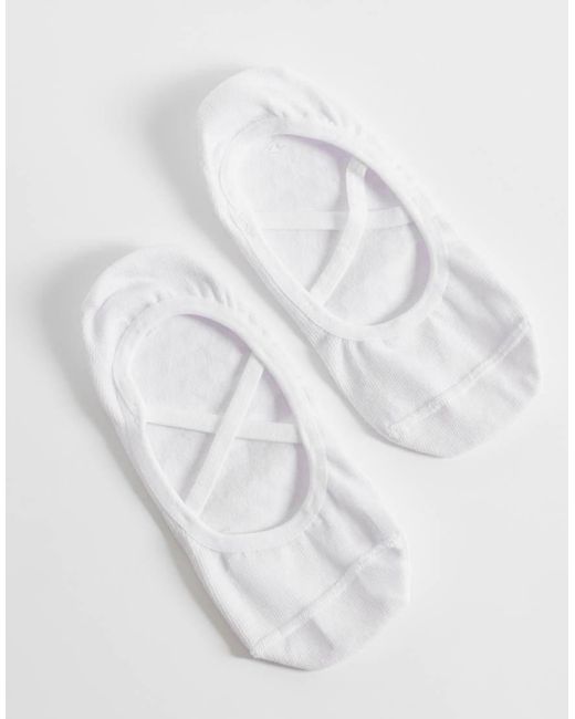 4505 White Pilates 3 Pack Non-slip Grip Socks With Elastic Straps