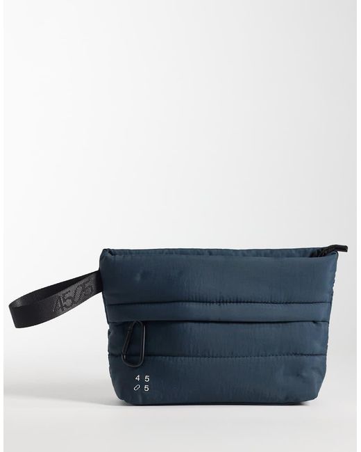4505 Blue Padded Woven Gym Toiletry Bag With Key Clip