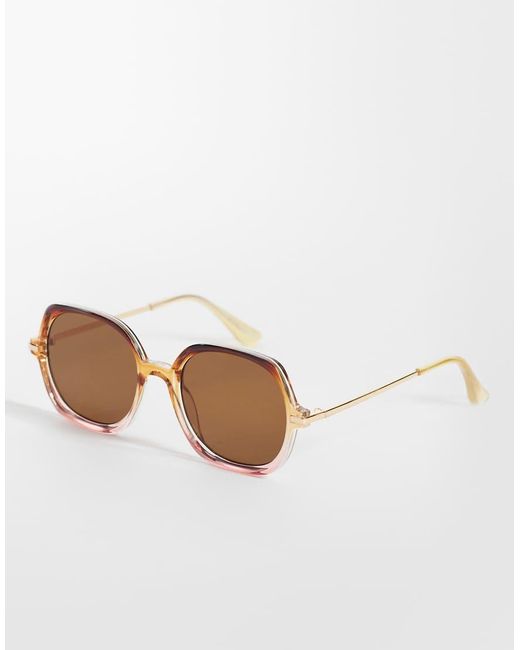 ALDO White Kylye Oversized Round Sunglasses