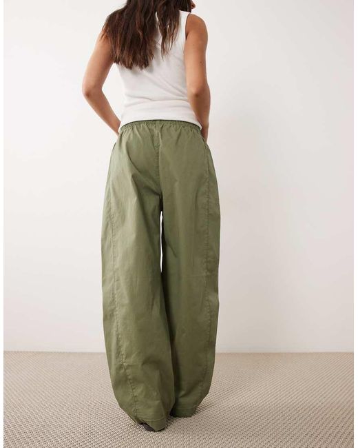 Abercrombie & Fitch Green Twill Barrell Fit Trousers