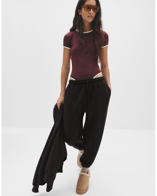 Pull&Bear Black Seam Detail Tracksuit Bottoms
