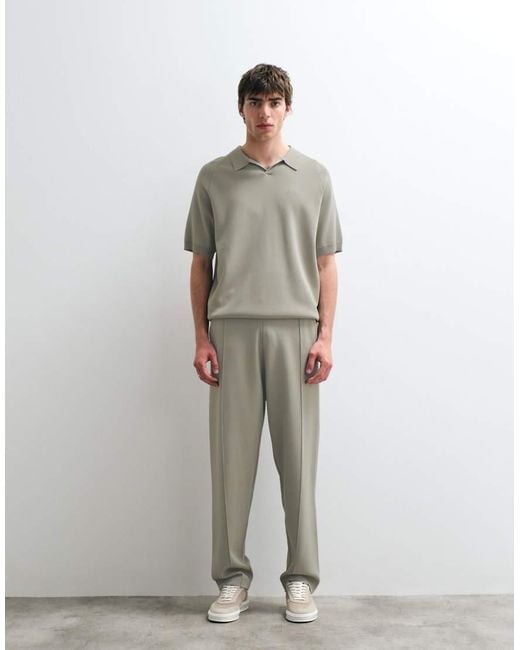 ASOS COLLECTIVE White Compact Knit Loose Fit Sweatpants for men