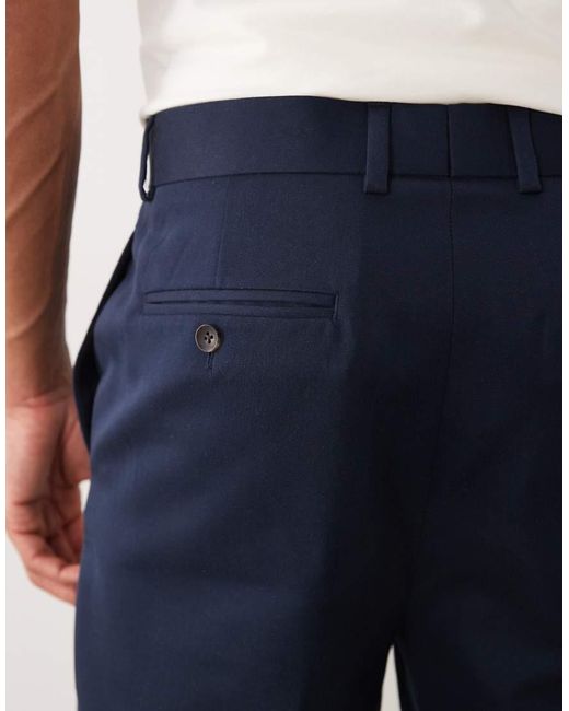 ASOS Blue Smart Tapered Trousers for men