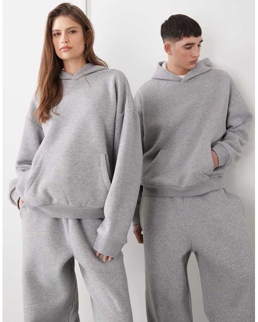 Reclaimed Vintage Gray Unisex Heavyweight Boxy Hoodie Co-ord