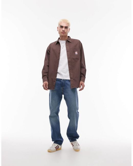 Wrangler – casey jones workwear – langärmliges hemd in Purple für Herren