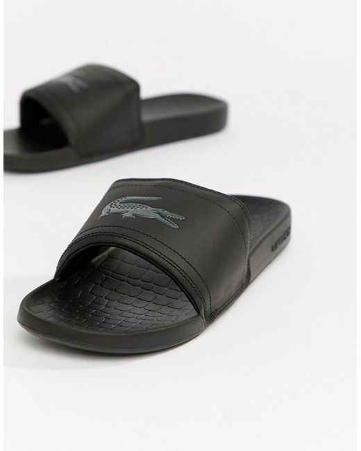 Chanclas lacoste negras sale