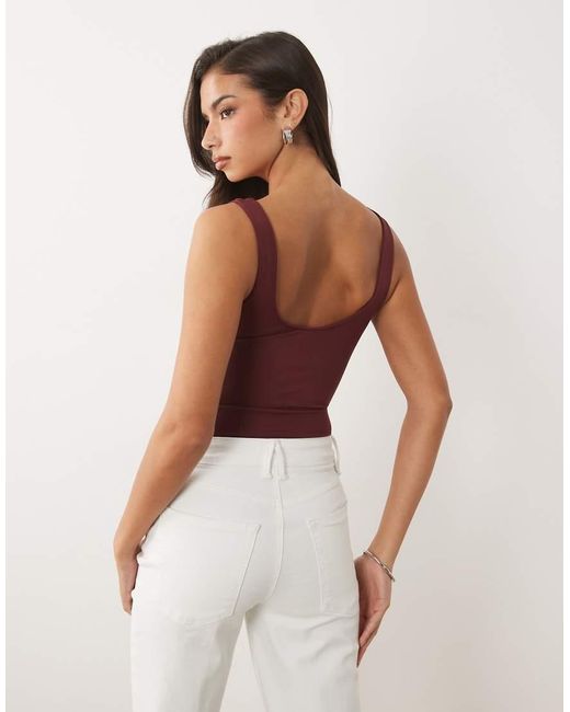 GOOD AMERICAN Red Sculpting Modern Tank Bodysuit