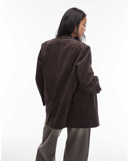 ARKET Black Cord Double Breasted Blazer Coat