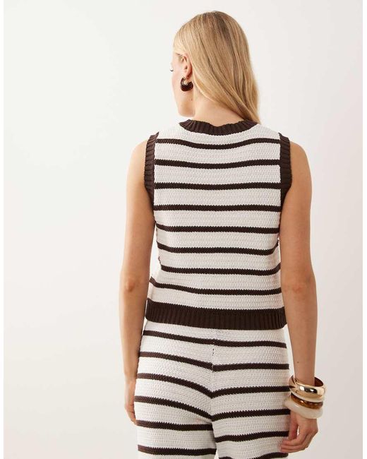 ASOS Natural Crochet Knit Beach Top Set