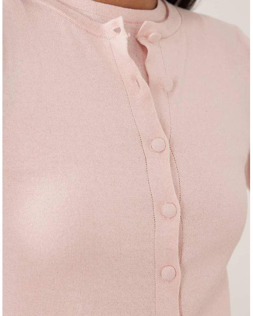 ASOS Pink Knitted Boxy Fit Cardigan Co-ord