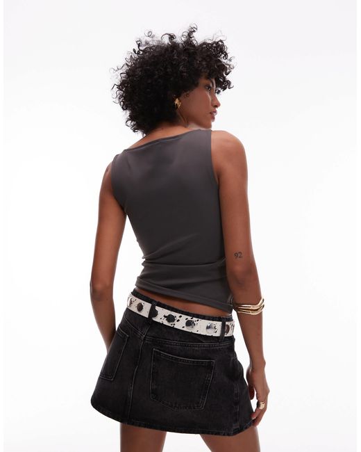 Top sans manches en polyamide - anthracite Mango en coloris Gray