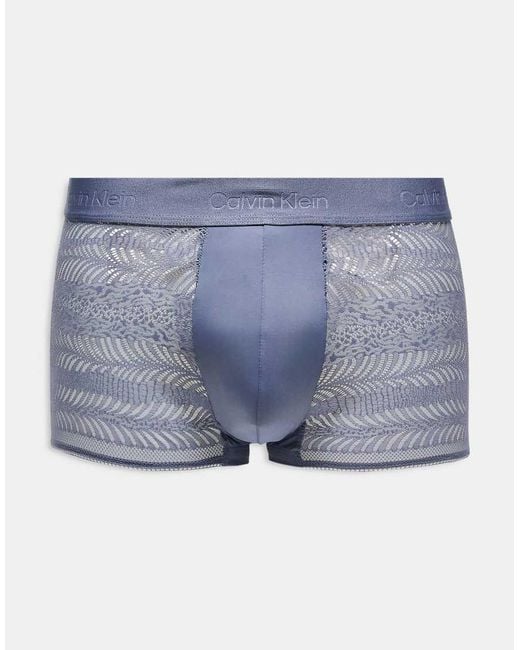 Calvin Klein Blue Sculpt Lace Low Rise Trunk for men
