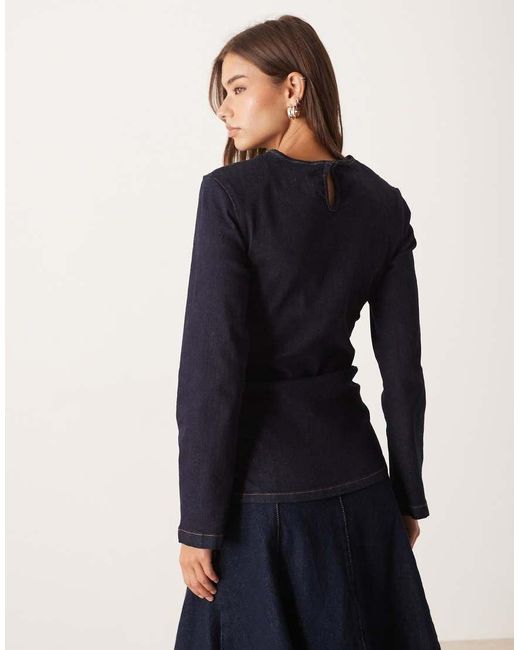 ASOS Denim Top Met Bandje in het Blue