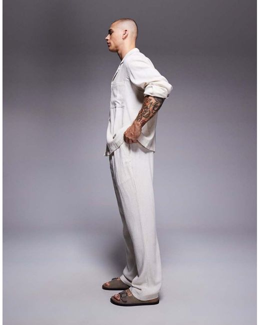 The Couture Club Gray Co-ord Woven Textured Casual Trousers for men