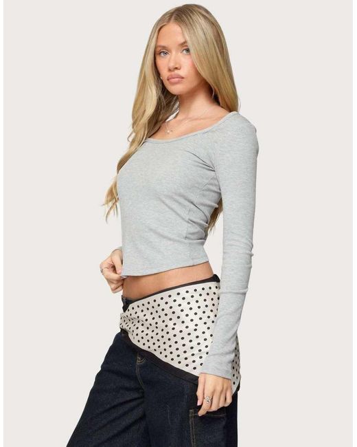 Edikted White Makenna Scoop Neck Top