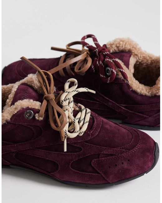 Bronx Purple Myr-aa Lace Up Trainers With Shearling