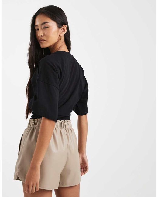 WeWoreWhat Black Cinched Waist T-Shirt Bodysuit