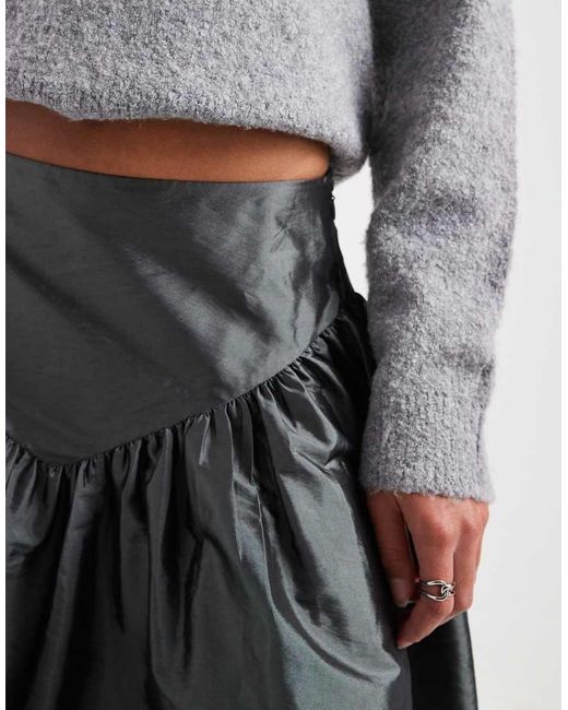 Daisy Street Gray Drop Waist Taffeta Skirt