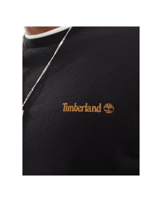 Felpa nera con scritta piccola del logo di Timberland in Black da Uomo