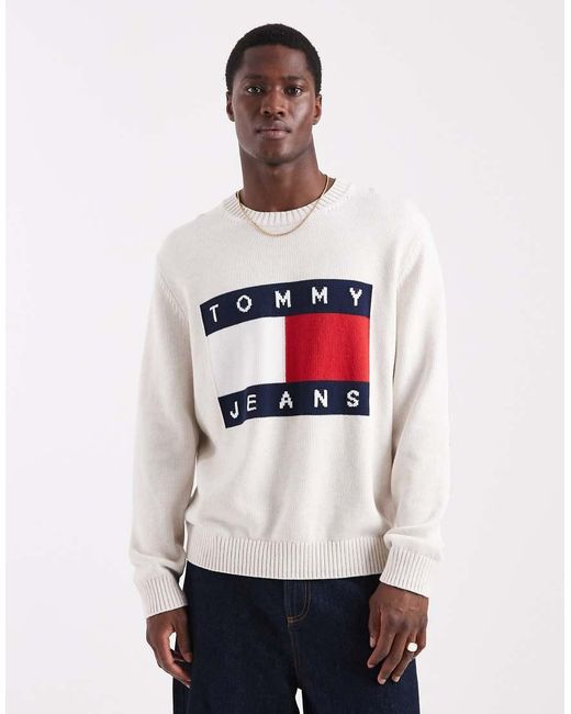 Tommy Hilfiger White Flag Jumper for men