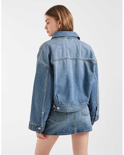 Levi's Blue Loose Crop Trucker