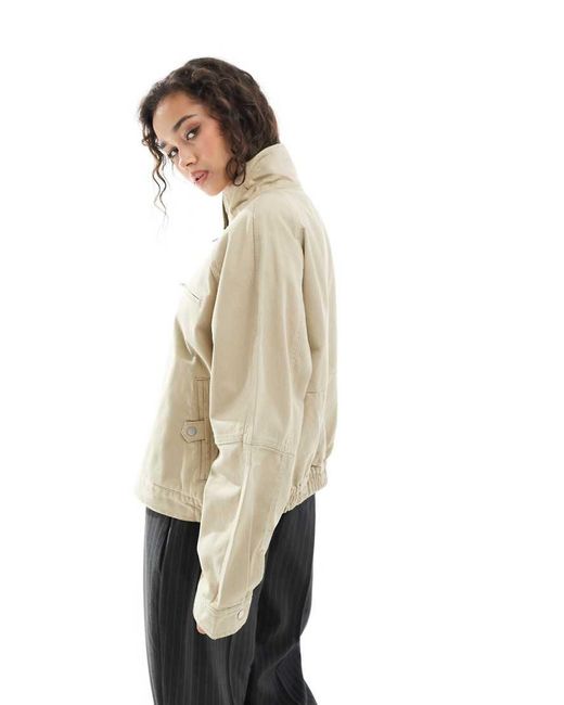 ASOS Oversized Jack Van Keperstof Met Opstaande Boord in het Natural
