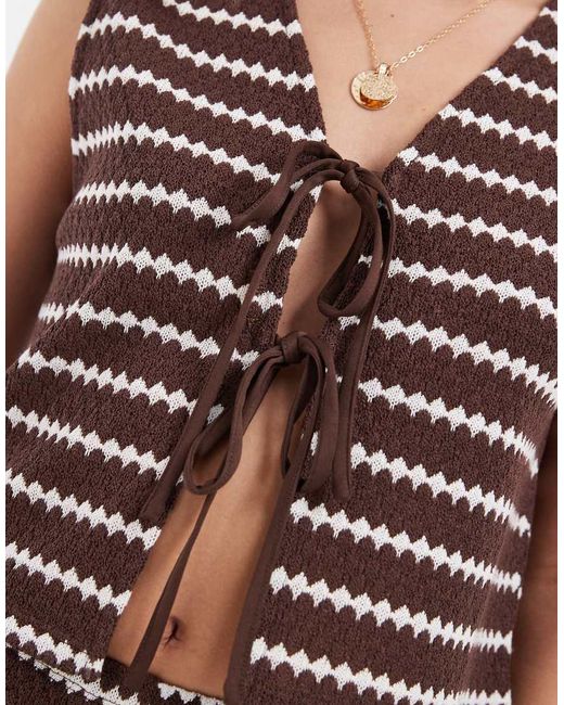 Only Petite Brown Knit Vest Co-ord