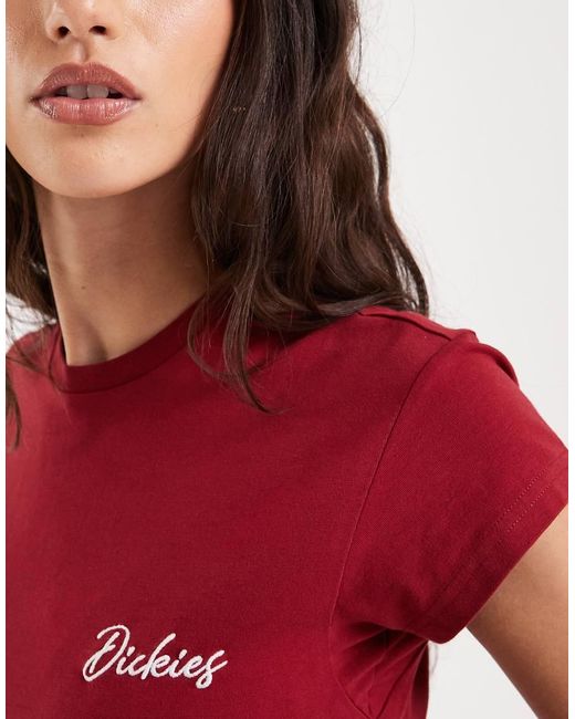 Dickies Red Capped Sleeve Baby Tee