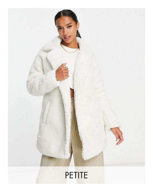 Petite - cappotto lunghezza media di Threadbare in White