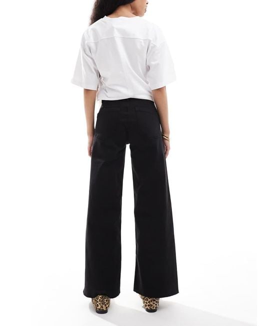 Stradivarius White Petite Wide Leg Jeans