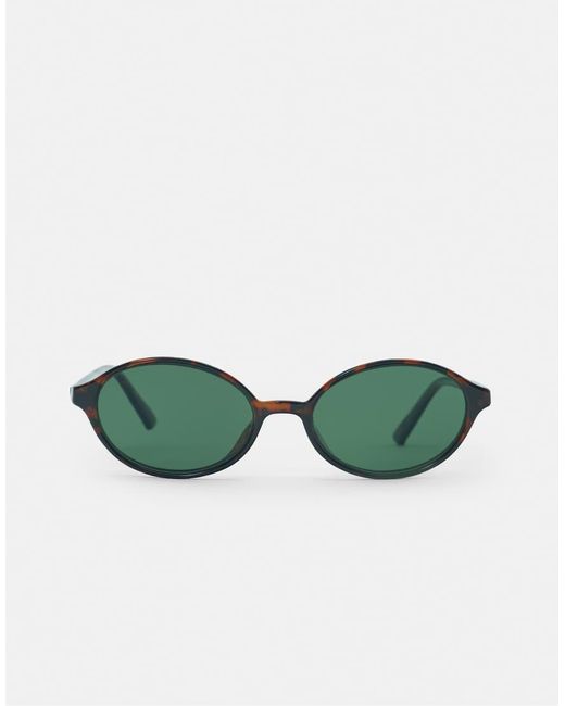 Pull&Bear Green Resin Oval Sunglasses