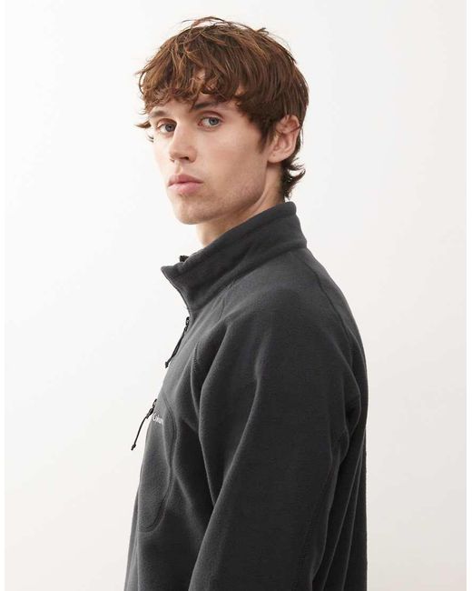 Columbia Black Fast Trek Iii Half Zip Fleece for men