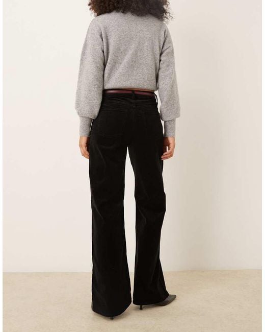 Vaqueros Negros De Pernera Ancha De Terciopelo Siracusa De Mango de color Black